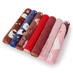 Cotton Velvet Pet Blanket Cartoon Print Warm Plus Cotton Pet Dog Cat Blanket Home Pet Supplies Color Random