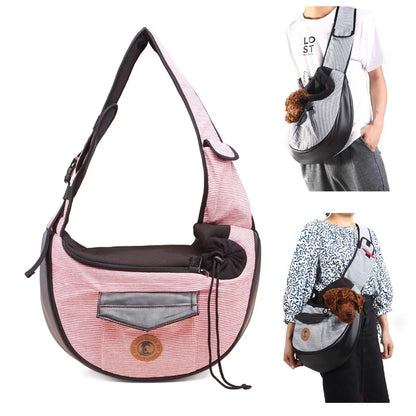 Pet Travel Bag Small Dog Cat Sling Carriers Hands Free Pet Puppy Reversible Pet Bag for Puppy Small Dogs and Cats