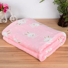 2018 New Pet Dog Beds Mats Cover Cute Cartoon Rabbit Elephant Pattern Warm Soft Fleece Blanket Puppy Bed Mat Cover 3 Size S M L