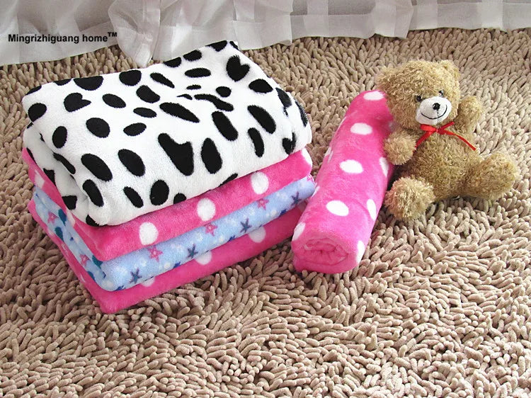 1PC Warm Pet Bed Mat Cover Small Medium Large Towls Paw Handcrafted Print Cat Dog Fleece Soft Blanket Puppy Winter Pet  OZ 005