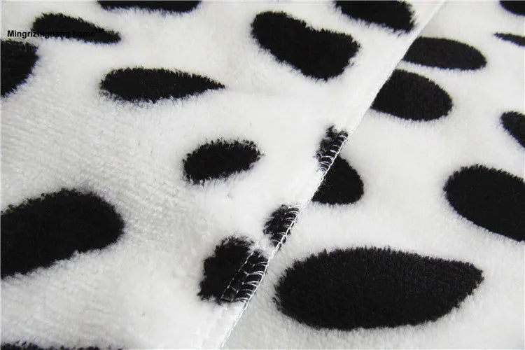 1PC Warm Pet Bed Mat Cover Small Medium Large Towls Paw Handcrafted Print Cat Dog Fleece Soft Blanket Puppy Winter Pet  OZ 005