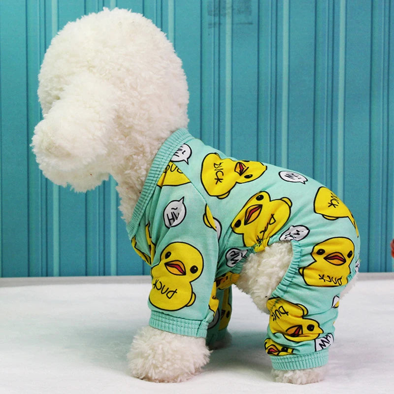 Pet Dog Clothes Soft Puppy Pajamas Printing Outfits Pet Clothing for Small Dogs t shirts Spring Yorkies Chihuahua Clothes