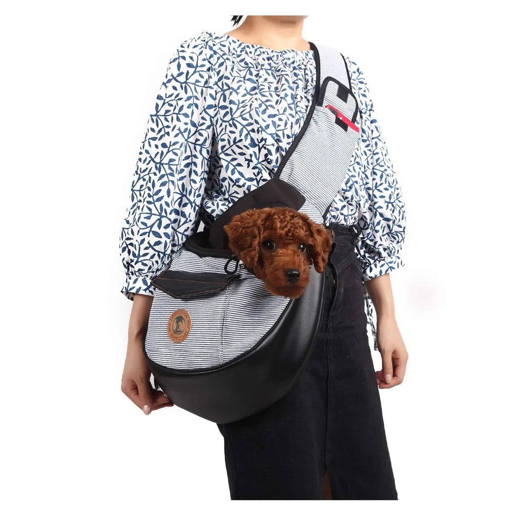 Pet Travel Bag Small Dog Cat Sling Carriers Hands Free Pet Puppy Reversible Pet Bag for Puppy Small Dogs and Cats