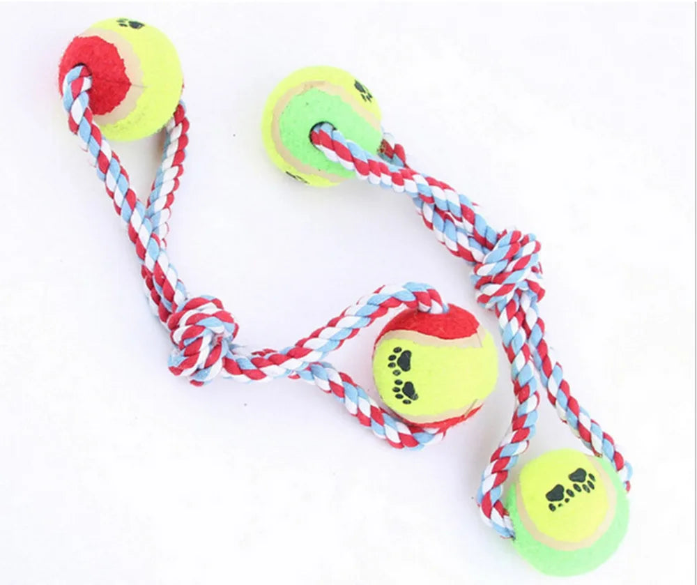 FREE SHIPPING 2016 PET DOG SQUEAKY CHEW ROPE BALL FUN PLAY TRAINING TOYS GOOD BOY JS-906