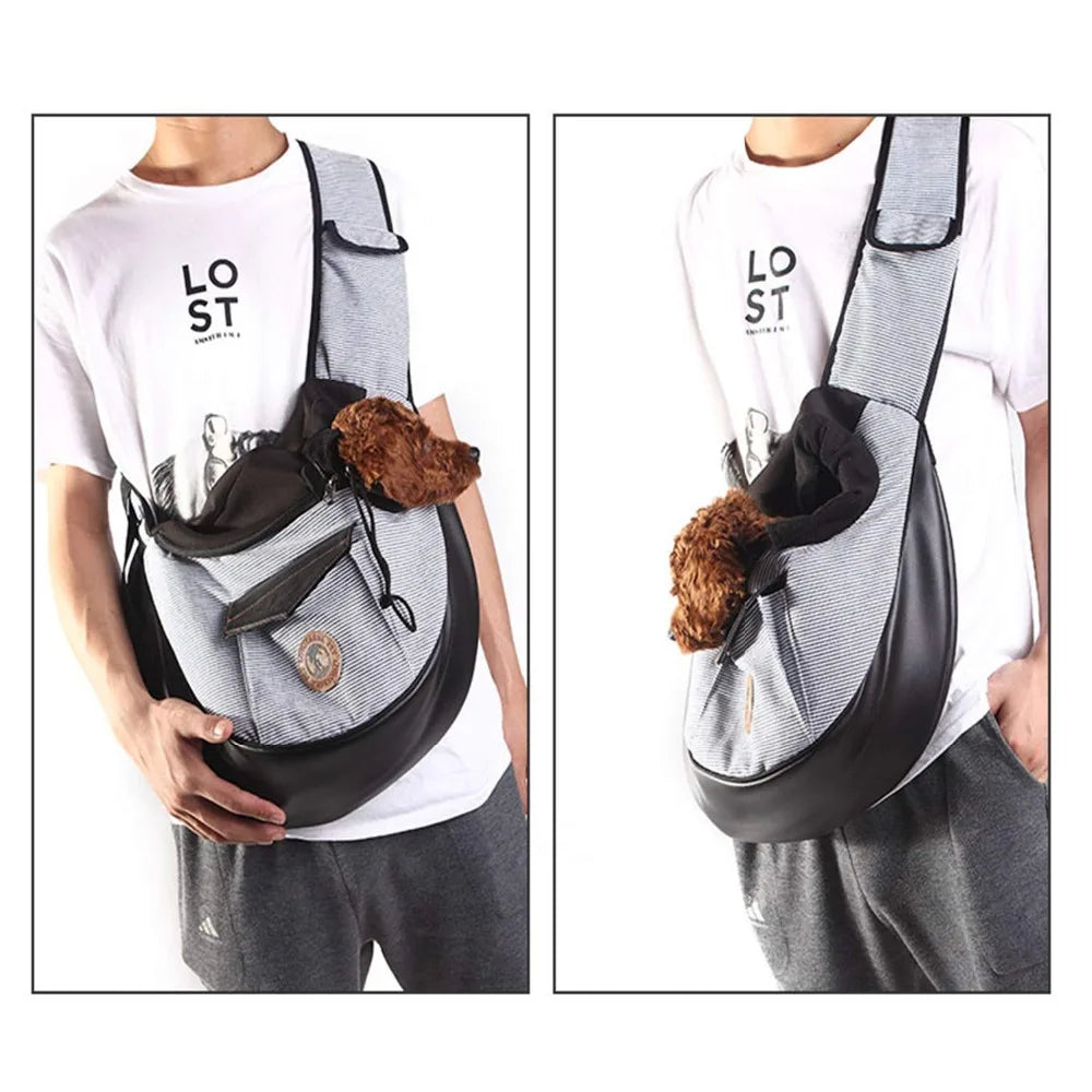 Pet Travel Bag Small Dog Cat Sling Carriers Hands Free Pet Puppy Reversible Pet Bag for Puppy Small Dogs and Cats