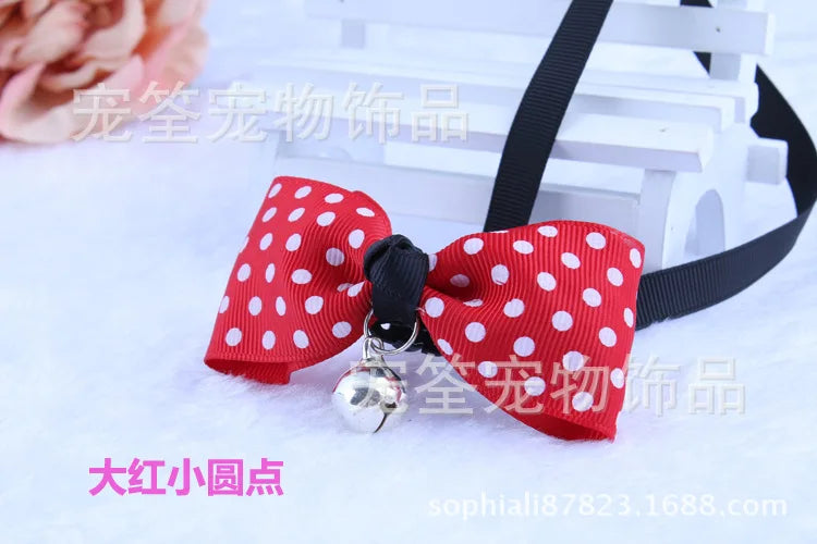 2016 New Pet Bow Collar Pet accessories Dog ang Cat collar Pet supply 50pcs 6825