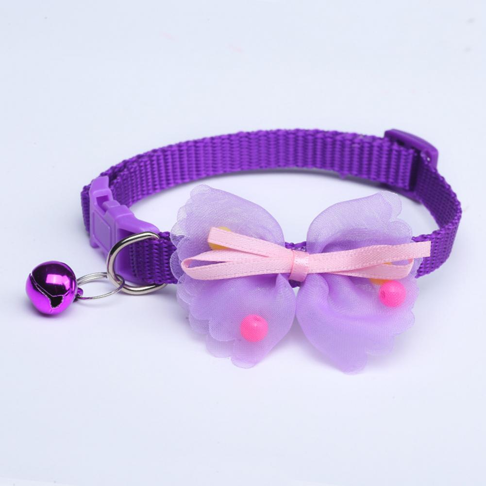 Pet Collar Bow-knot Decor Adjustable Neck Small Kitten Puppy Collar With Bell для собак