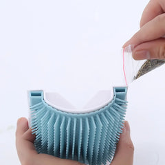 Cat Shape Fixed Corner Rubbing Hair Anti-itching Brush Scratching Toy Pet Hair Clean Removal Massage Comb Mint Teasing Stick