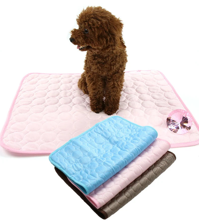 Washable Cooling Mat for Pet Breathable Blanket Ice Pads Bed Mat Car Seat Sofa Cushion Summer Dogs Cat