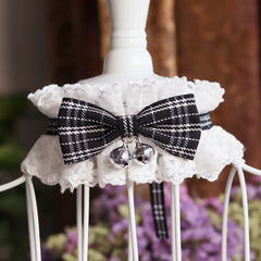 Lace Cute Cat dog Collar with bell Dog Bibs Bows Pet Necklace Bowknot Collar Kitty Puppy Accessories