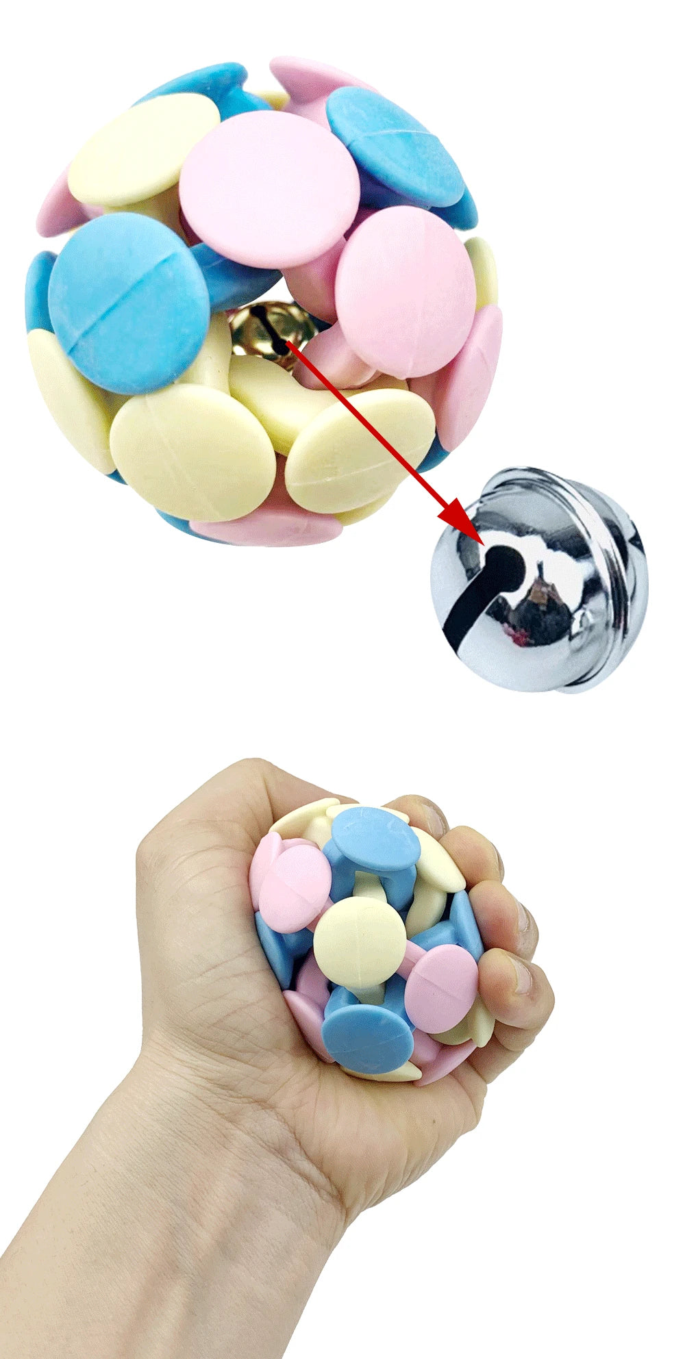 Pet Interactive Toys For Dog Rubber Ball Puppy Teeth Cleaning Cat Toy Dog Chewing Toy Pet Supplies With Bell For Small Pets