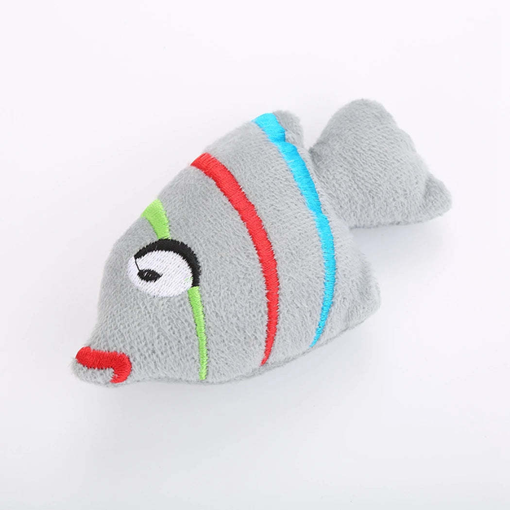 Kapmore Funny Cat Toys Pet Chew Toy Creative Plush Fish Shape Cat Bite Toy Pet Chew Toy Catnip Toy Pet Interactive Supplies