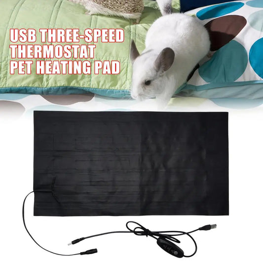 9W Pet Heating Pad USB Three-Speed Thermostat Pet Heating Sheet 5V2A Pet Climbing Pad 22x40cm/30X45cm Small Pet Blanket