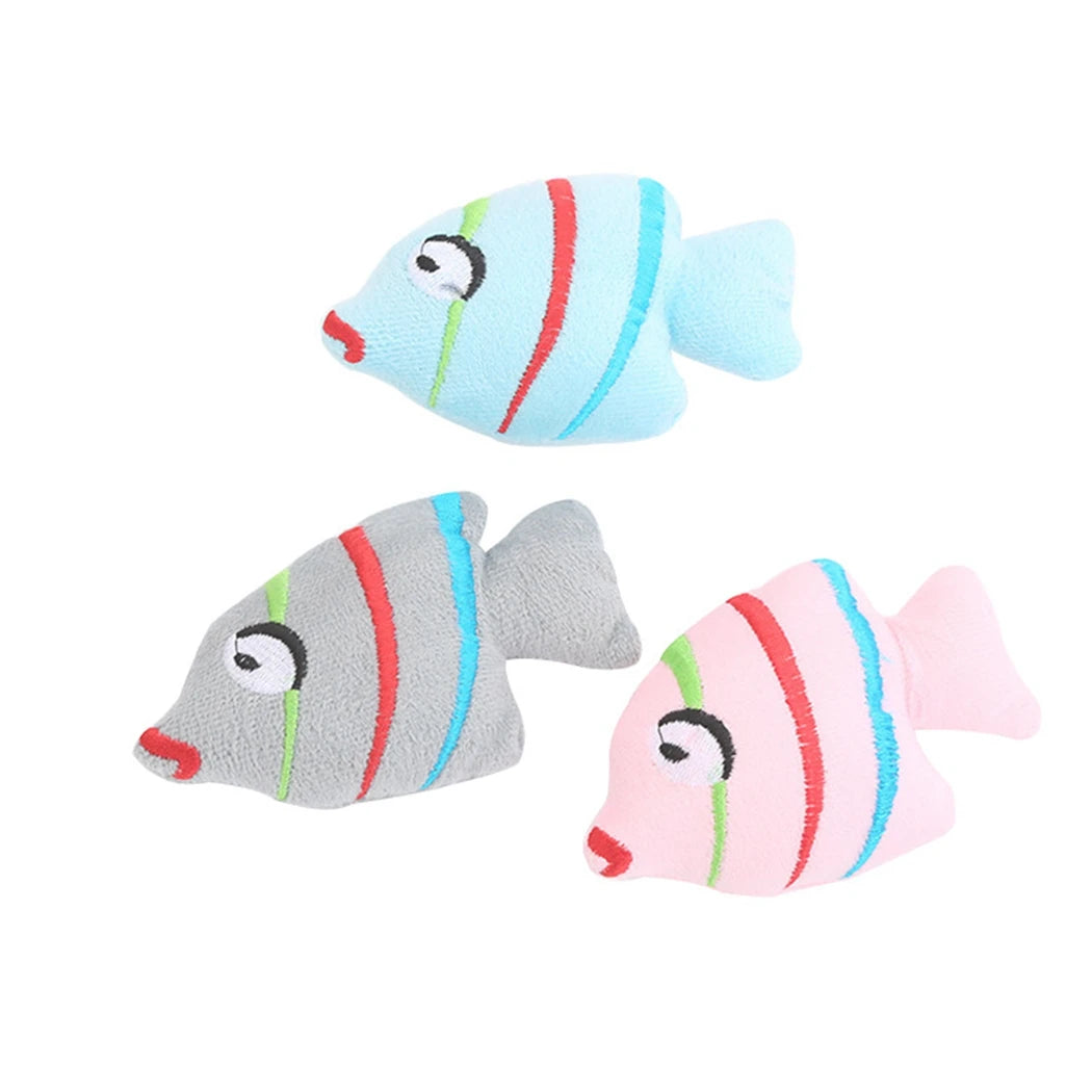 Kapmore Funny Cat Toys Pet Chew Toy Creative Plush Fish Shape Cat Bite Toy Pet Chew Toy Catnip Toy Pet Interactive Supplies