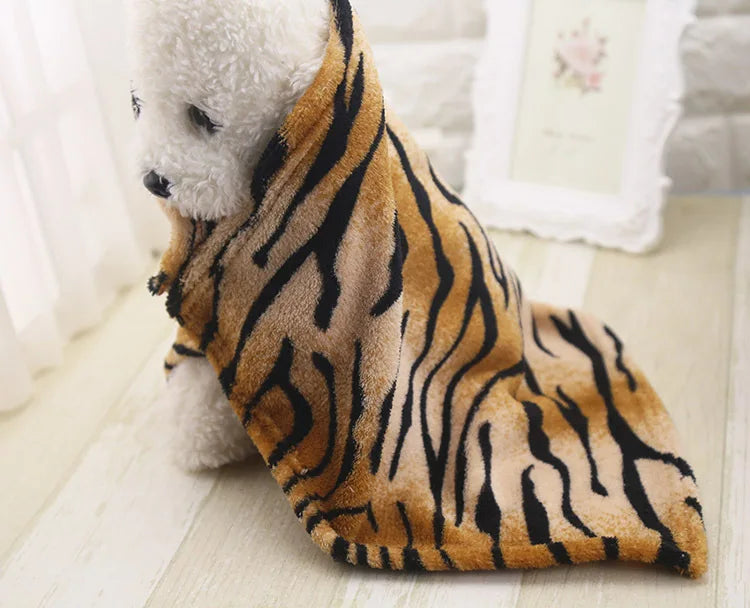 Pet Dog Cat Blankets Mat Towel Rainbow Tiger Soft Warm Wool Coral Fleece Sleeping Mattress Cushion Pad