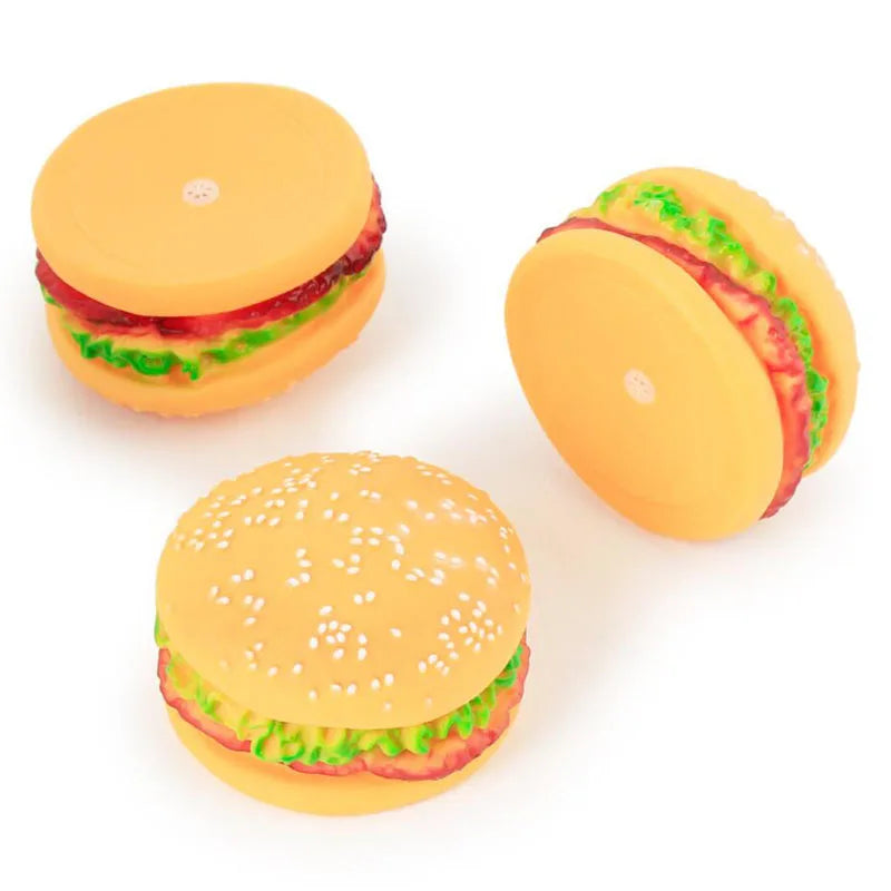 Toys For Dog Simulation Hamburger Shaped Pet Dog Toys Funny Sound Squeak Toy For Dogs Cats Training Playing Chewing fidget toys