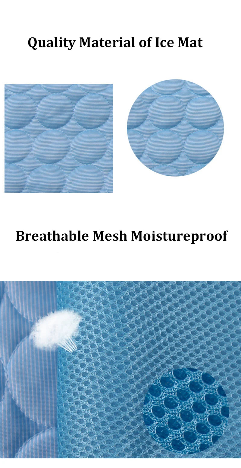 Washable Cooling Mat for Pet Breathable Blanket Ice Pads Bed Mat Car Seat Sofa Cushion Summer Dogs Cat