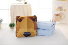 Simulation Pet Dog Print Pillow Cushion Puppy Pattern Sleeping Blanket Cushion Home Decoration Pillow Blanket