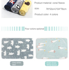 Soft Coral Fleece Sleeping Dog Bed Blanket For Small Medium Large Dog Cat Bed Mat Cute Animal Printed Warm Pet Kennel Blanket