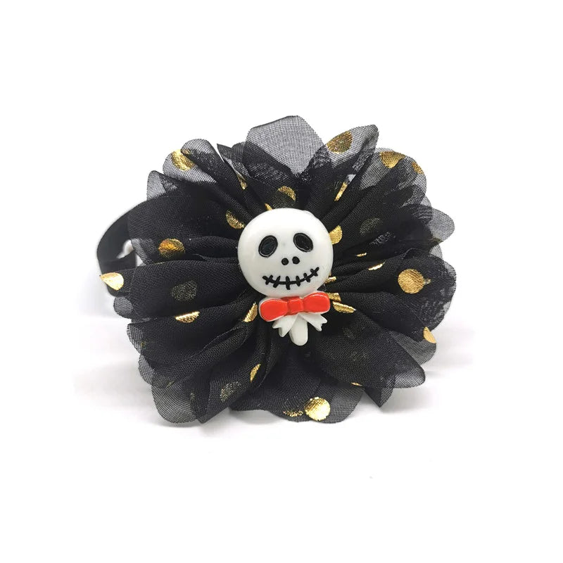 30/50pcs Halloween Pet Dog Cat BowTies Skull Pumpkin Eyes Style Collar Puppy Dog Bowties  Party Accessories Holiday Pet Supplies