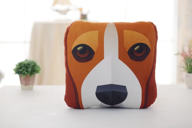 Simulation Pet Dog Print Pillow Cushion Puppy Pattern Sleeping Blanket Cushion Home Decoration Pillow Blanket