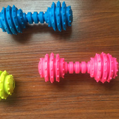 1pcs Random Color Dog Toys Rubber Barbell Dog Toy Bite-proof Creative Pet Dog Chewing Toy Puppy Teething Toys for Dogs