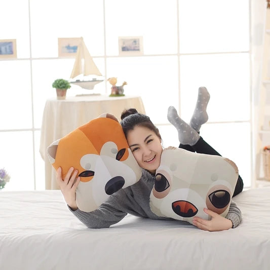 Simulation Pet Dog Print Pillow Cushion Puppy Pattern Sleeping Blanket Cushion Home Decoration Pillow Blanket