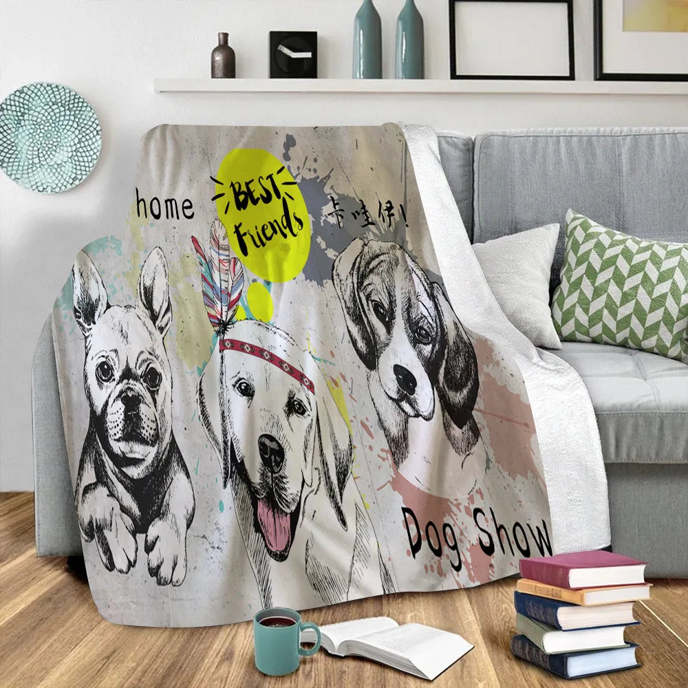 Funny Dog Animal Sherpa Blanket 3D Printed Blanket Kids Fleece Blanket Cute Warm Soft Blanket Drop Shipping 03