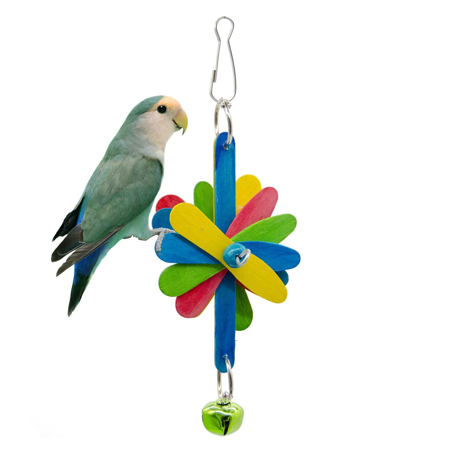 1PCS Small Parrot Toys Bird Toys Colored Wood Four-leaf Flower Chew Toys Pet Supplies Bird Ladder