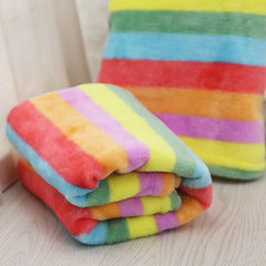 Pet Dog Cat Blankets Mat Towel Rainbow Tiger Soft Warm Wool Coral Fleece Sleeping Mattress Cushion Pad