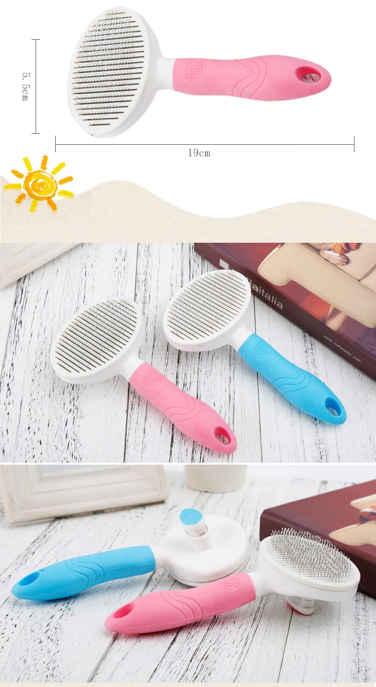 Pet Combing Cleaning Bathe Brush Automatic Hair Removal Comb Artifact Dog And Cat Massage Self-Cleaning Needle Comb Supplies