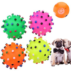 Pet Dog Puppy Thorny Round Ball Molar Teeth Cleaning Chewing Squeaky Sound Toy dog accessories dog toys игрушки для собак