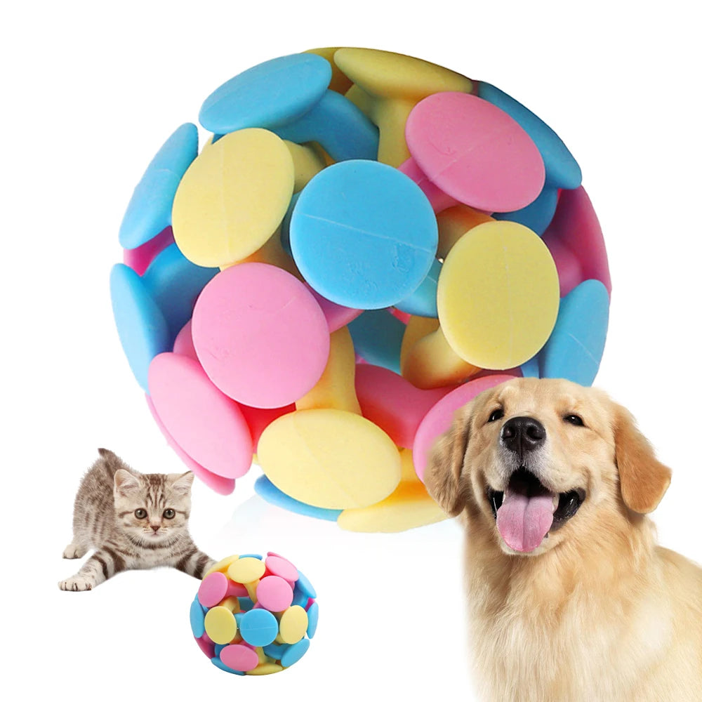 Pet Interactive Toys For Dog Rubber Ball Puppy Teeth Cleaning Cat Toy Dog Chewing Toy Pet Supplies With Bell For Small Pets