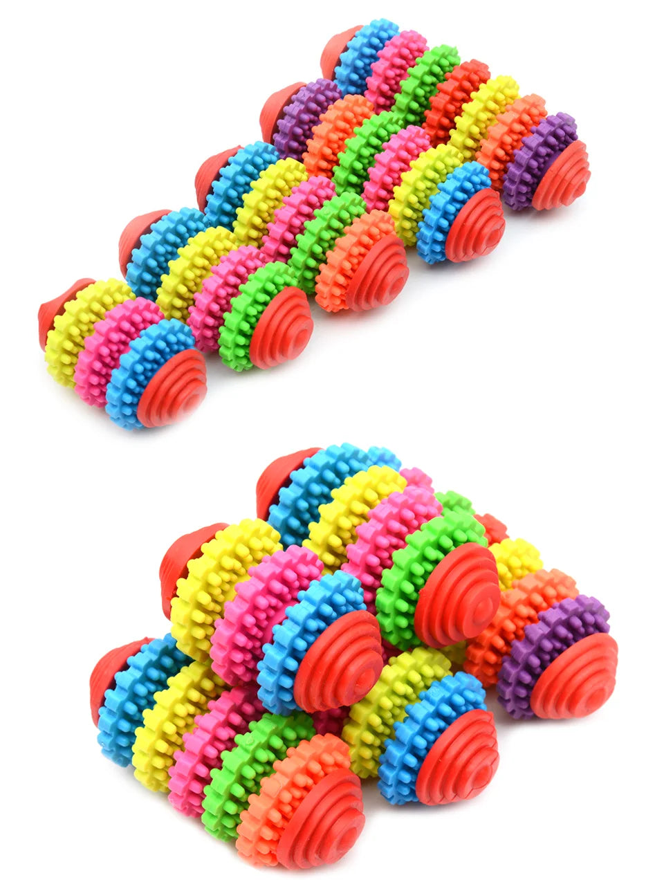 Rubber dog toys Colorful Dog dental teething healthy Chew Toys gear shape pet dog playing For Small Big Dogs product Pet toys