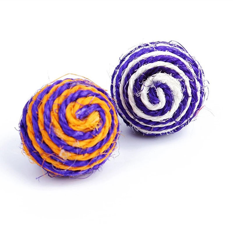 Cat Ball Toy Cats Sisal Ball Cat Rope Ball Kitten Interactive Cat Toys Ball Pet Supplies Play Chewing Scratch Training Toy