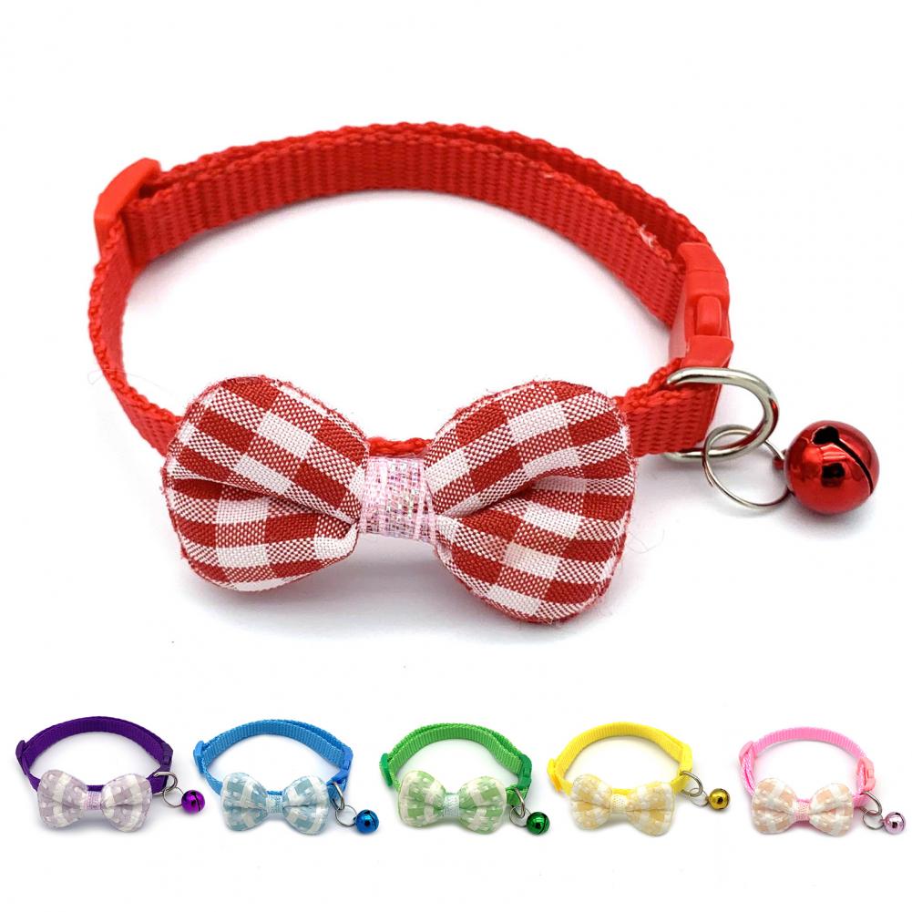 Pet Cat Collar   Pet Dogs Cat Breakaway Bow Collar with Bell  Pet Collar Lovely Dogs Collar