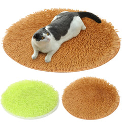 Solid Color Pet Sleep Mat Round Fluffy Soft Warm Dog Bed Blanket Pet Blanket Pet Pad For Cat Pet Supplies