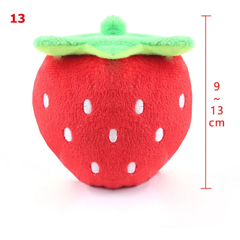 Cute Plush Puzzle Stuffed Squeaking Pet Toy Fruit Animals Cartoon Dog Toys for Dogs Cat Chew Squeaker Squeaky Toy