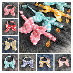 Dot pattern Pet Cat Collar Bowknot Puppy Chihuahua Necklace With Bell Adjustable Safety Buckle Cats Bow Tie Pets Accessories