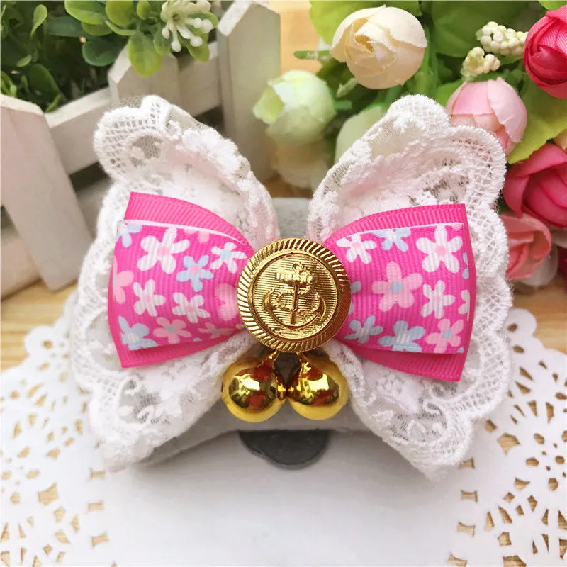 Pet Scarf Rhinestone Vintage Dog Bows Collar for Puppy Jewelry Cat Bowknot Necklace Cute Dog Accessories