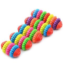 Rubber dog toys Colorful Dog dental teething healthy Chew Toys gear shape pet dog playing For Small Big Dogs product Pet toys