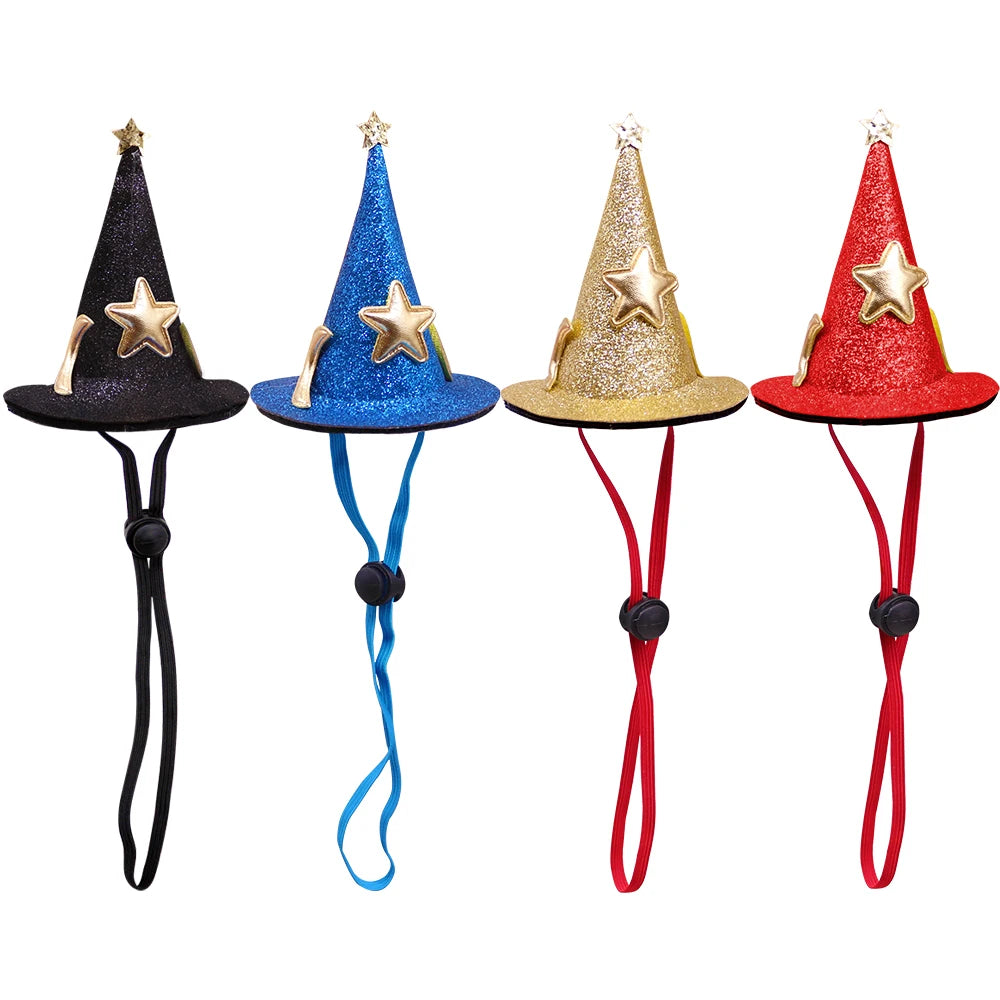 10pcs Dog Supplies Pumpkin Wizard Halloween Cat Hat Costume Pet Dog Cap Hat Fancy Halloween Decoration Costume For Small Dog Cat