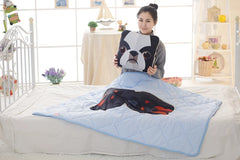 Simulation Pet Dog Print Pillow Cushion Puppy Pattern Sleeping Blanket Cushion Home Decoration Pillow Blanket