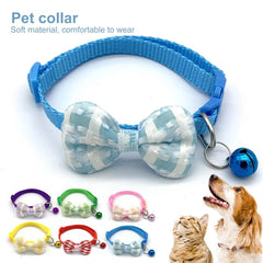 Pet Cat Collar   Pet Dogs Cat Breakaway Bow Collar with Bell  Pet Collar Lovely Dogs Collar