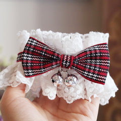 Lace Cute Cat dog Collar with bell Dog Bibs Bows Pet Necklace Bowknot Collar Kitty Puppy Accessories