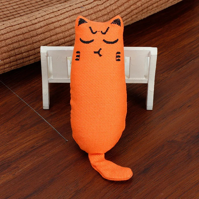 Funny Interactive Plush Toy Cat Grinding Catnip Toys Pet Kitten Chewing Toy Claws Thumb Bite Cat Mint For pet Teeth toys