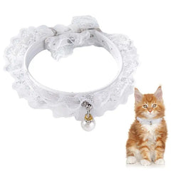 Elegant Pet Collar Lovely Adjustable Rhinestone Lace Decor Pet Necklace Collar For Small Dogs Cats Pet Supplies Party Dress Up