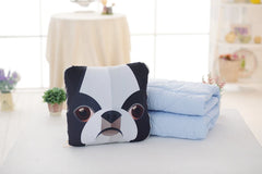 Simulation Pet Dog Print Pillow Cushion Puppy Pattern Sleeping Blanket Cushion Home Decoration Pillow Blanket