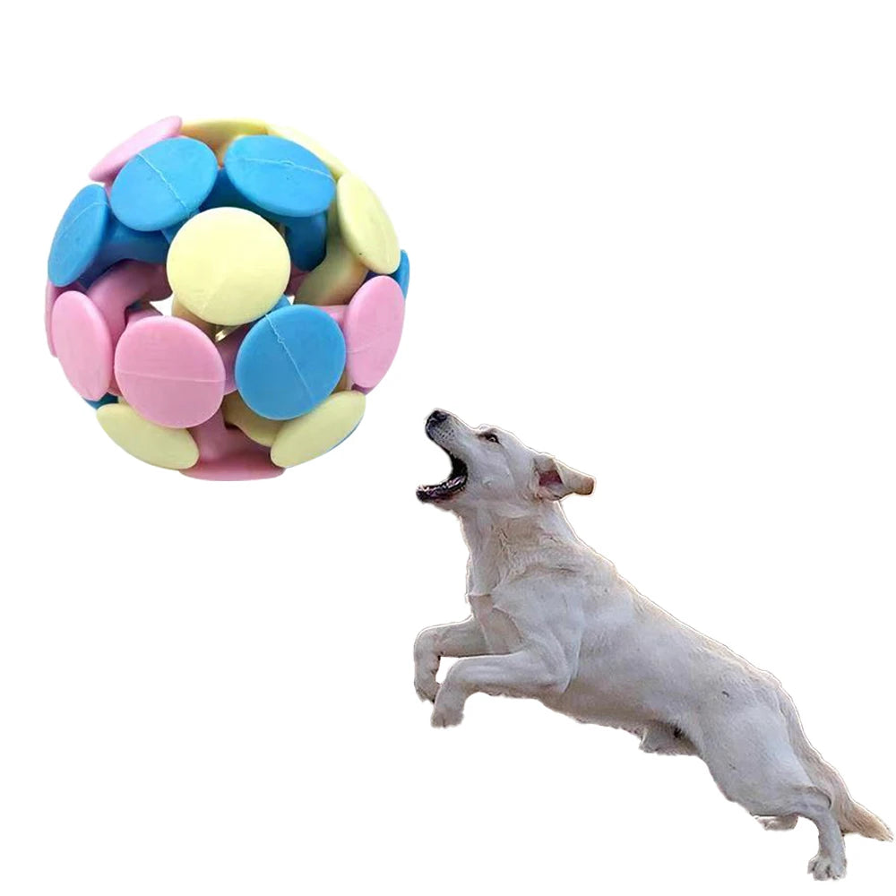 Pet Interactive Toys For Dog Rubber Ball Puppy Teeth Cleaning Cat Toy Dog Chewing Toy Pet Supplies With Bell For Small Pets