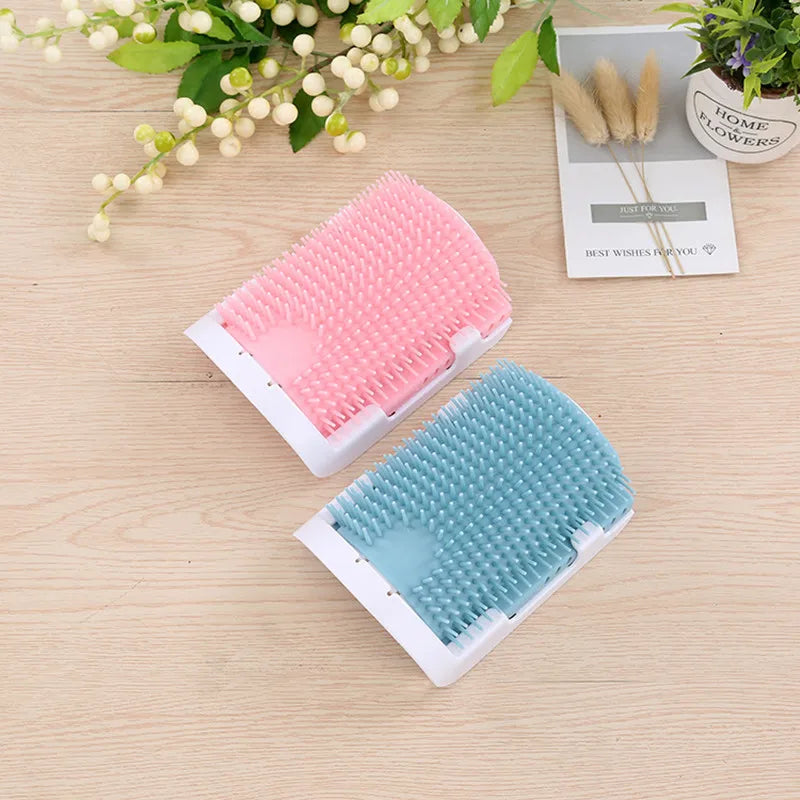 Cat Shape Fixed Corner Rubbing Hair Anti-itching Brush Scratching Toy Pet Hair Clean Removal Massage Comb Mint Teasing Stick